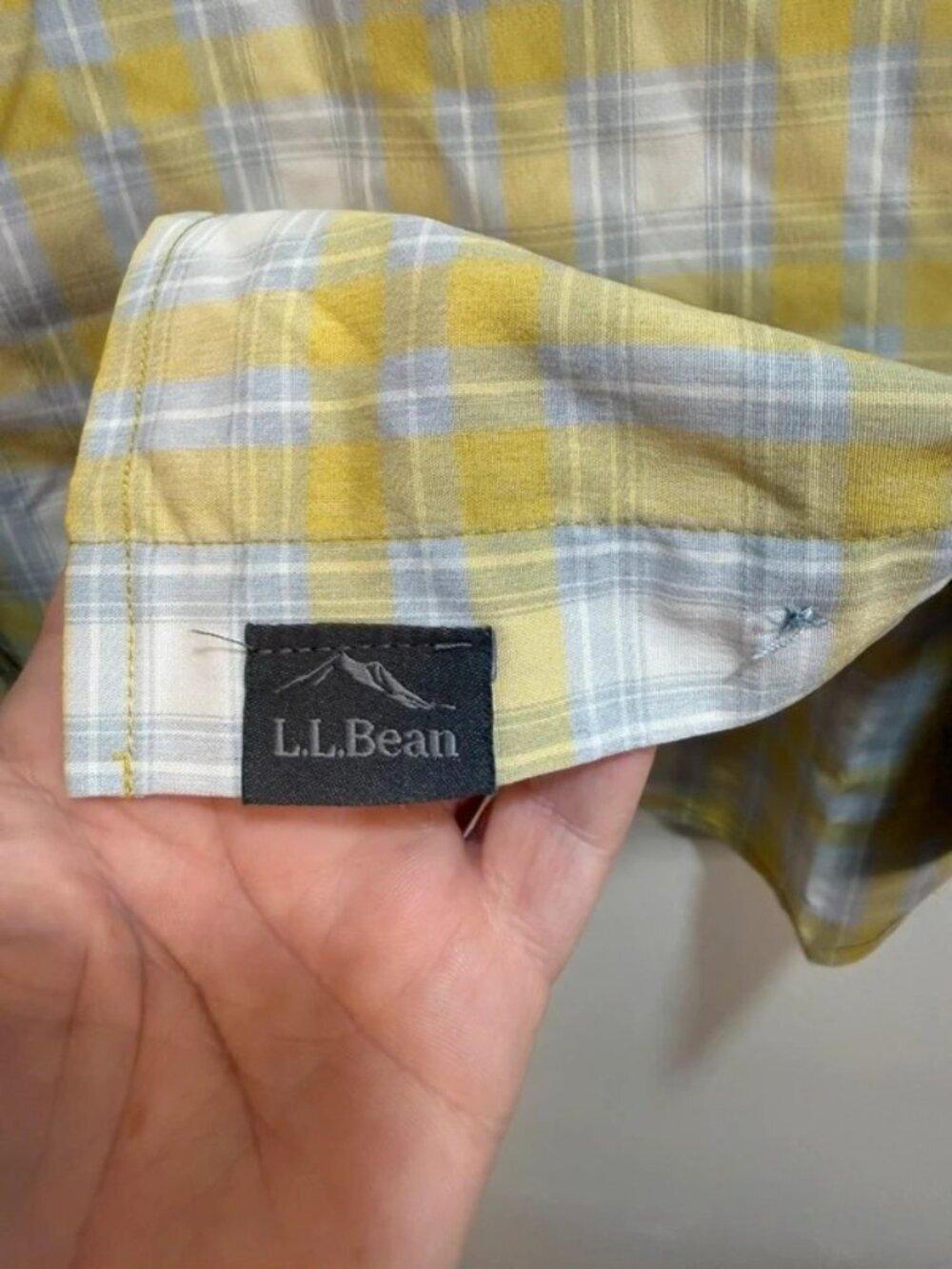 L.L. Bean No Fly Zone Plaid Preppy Fisherman Camping Outdoors Collar Shirt - Picture 3 of 12